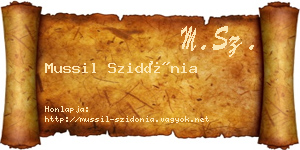 Mussil Szidónia névjegykártya